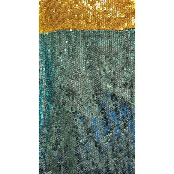 Gabby Skye Blue Green Color Block Sleeveless Sequin Dress, Size 8 - Picture 3 of 11